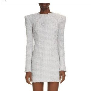Balmain Long Sleeve Tweed Minidress